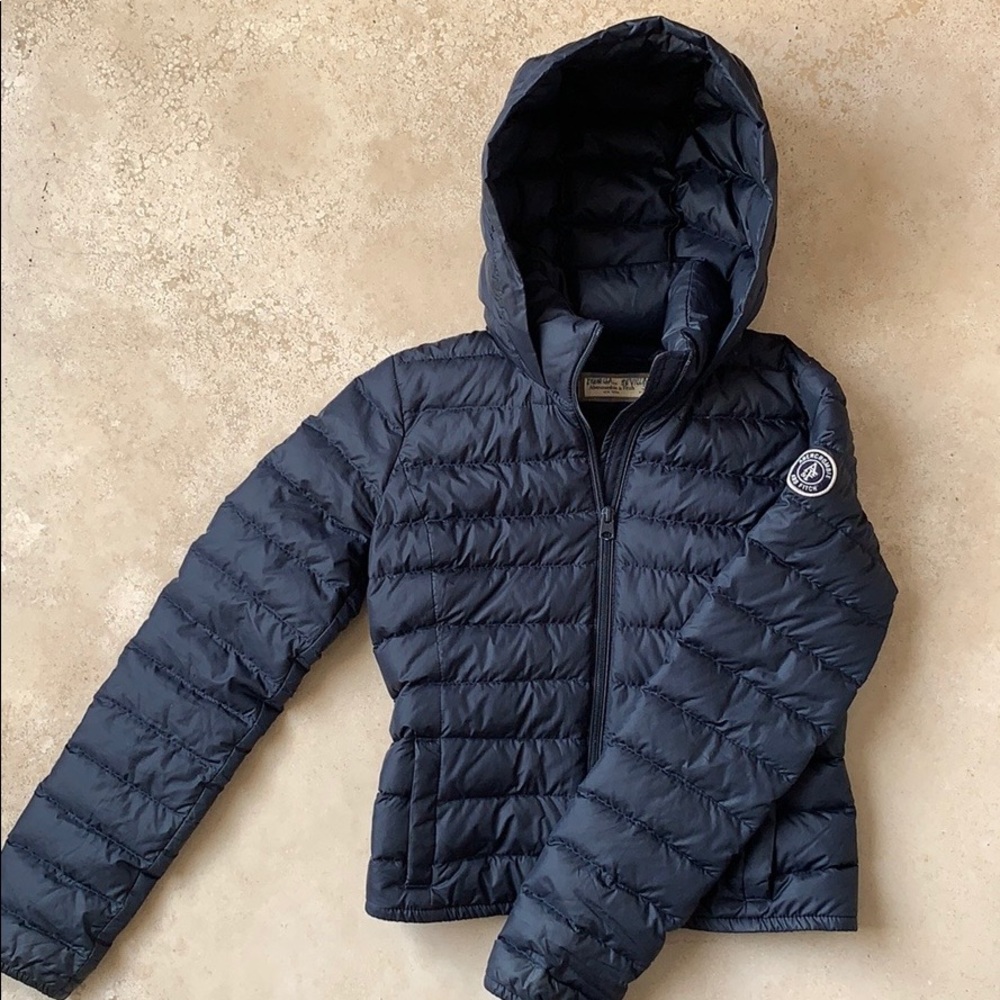 Abercrombie and Fitch Navy Blue Down Jacket